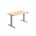 Jemini SitStand Desk with Cable Ports 1600x800x630-1290mm MapleSilver KF809951 KF809951