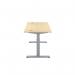 Jemini SitStand Desk with Cable Ports 1600x800x630-1290mm MapleSilver KF809951 KF809951
