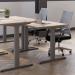 Jemini Sit/Stand Desk with Cable Ports 1600x800x630-1290mm Nova Oak/Silver KF809968 KF809968