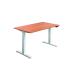 Jemini Sit/Stand Desk with Cable Ports 1600x800x630-1290mm Beech/White KF809982