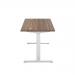 Jemini Sit/Stand Desk with Cable Ports 1600x800x630-1290mm Dark Walnut/White KF809999 KF809999