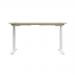 Jemini Sit/Stand Desk with Cable Ports 1600x800x630-1290mm Maple/White KF810018 KF810018