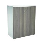 Jemini 1000 Wooden Cupboard 450mm Depth White/Grey Oak KF810131 KF810131