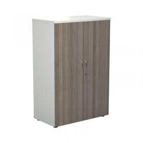 Jemini Wooden Cupboard 800x450x1200mm White/Grey Oak KF810308 KF810308