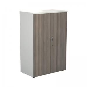 VOW Jemini Wooden Cupboard 800x450x1200mm WhiteGrey Oak KF810308