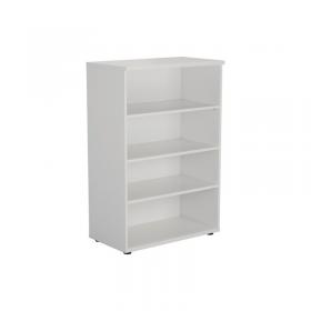 VOW Jemini Wooden Bookcase 800x450x1200mm White KF810377 KF810377