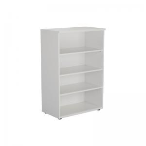 VOW Jemini Wooden Bookcase 800x450x1200mm White KF810377 KF810377