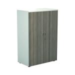 Jemini Wooden Cupboard 800x450x1600mm White/Grey Oak KF810476 KF810476