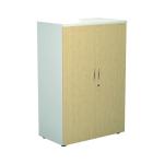 Jemini Wooden Cupboard 800x450x1600mm White/Maple KF810483 KF810483