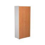 Jemini Wooden Cupboard 800x450x1800mm White/Beech KF810629 KF810629