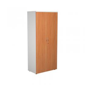 Jemini Wooden Cupboard 800x450x1800mm White/Beech KF810629 KF810629