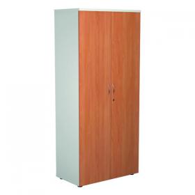 Jemini Wooden Cupboard 800x450x1800mm White/Beech KF810629 KF810629