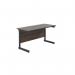 Jemini Rectangular Single Upright Cantilever Desk 1400x600x730mm Dark Walnut/Black KF810643 KF810643