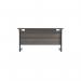 Jemini Rectangular Single Upright Cantilever Desk 1400x600x730mm Grey OakBlack KF810650 KF810650