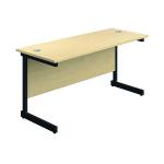 Jemini Rectangular Single Upright Cantilever Desk 1400x600x730mm Maple/Black KF810667 KF810667