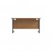 Jemini Rectangular Single Upright Cantilever Desk 1400x600x730mm Nova OakBlack KF810674 KF810674