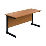 Jemini Rectangular Single Upright Cantilever Desk 1400x600x730mm Nova Oak/Black KF810674 KF810674