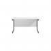 Jemini Rectangular Single Upright Cantilever Desk 1400x600x730mm White/Black KF810681 KF810681