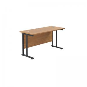 VOW Jemini Rectangular Double Upright Cantilever Desk 1400x600x730mm