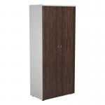 Jemini Wooden Cupboard 800x450x1800mm White/Dark Walnut KF810711 KF810711