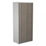 Jemini Wooden Cupboard 800x450x1800mm White/Grey Oak KF810728 KF810728