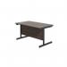 Jemini Rectangular Single Upright Cantilever Desk 1400x800x730mm Dark Walnut/Black KF810742 KF810742