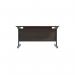 Jemini Rectangular Single Upright Cantilever Desk 1400x800x730mm Dark WalnutBlack KF810742 KF810742