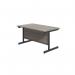 Jemini Rectangular Single Upright Cantilever Desk 1400x800x730mm Grey Oak/Black KF810759 KF810759