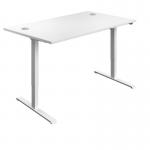 First Economy Single Motor SitStand Desk 1400x800x705-1220mm WhiteWhite KF810770 KF810770