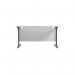 Jemini Rectangular Single Upright Cantilever Desk 1400x800x730mm WhiteBlack KF810780 KF810780