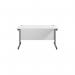 Jemini Rectangular Single Upright Cantilever Desk 1400x800x730mm WhiteBlack KF810780 KF810780