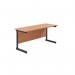 Jemini Rectangular Single Upright Cantilever Desk 1600x600x730mm Beech/Black KF810797 KF810797