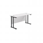 Jemini Rectangular Double Upright Cantilever Desk 1400x600x730mm White/Black KF810803 KF810803