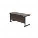 Jemini Rectangular Single Upright Cantilever Desk 1600x600x730mm Dark Walnut/Black KF810810 KF810810