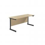 Jemini Rectangular Single Upright Cantilever Desk 1600x600x730mm Maple/Black KF810834 KF810834