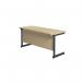 Jemini Rectangular Single Upright Cantilever Desk 1600x600x730mm Maple/Black KF810834 KF810834