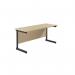 Jemini Rectangular Single Upright Cantilever Desk 1600x600x730mm MapleBlack KF810834 KF810834