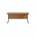 Jemini Rectangular Single Upright Cantilever Desk 1600x600x730mm Nova OakBlack KF810841 KF810841