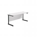 Jemini Rectangular Single Upright Cantilever Desk 1600x600x730mm White/Black KF810858 KF810858