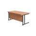 Jemini Rectangular Single Upright Cantilever Desk 1600x800x730mm Beech/Black KF810865 KF810865