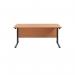 Jemini Rectangular Single Upright Cantilever Desk 1600x800x730mm Beech/Black KF810865 KF810865