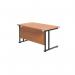 Jemini Rectangular Double Upright Cantilever Desk 1400x800x730mm Beech/Black KF810872 KF810872