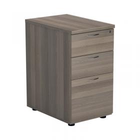 VOW Jemini Essentials 3 Drawer Desk High Pedestal 404x600x730mm Grey Oak KF81088 KF81088