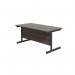 Jemini Rectangular Single Upright Cantilever Desk 1600x800x730mm Dark Walnut/Black KF810889 KF810889