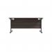 Jemini Rectangular Single Upright Cantilever Desk 1600x800x730mm Dark Walnut/Black KF810889 KF810889