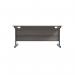 Jemini Rectangular Single Upright Cantilever Desk 1600x800x730mm Grey OakBlack KF810896 KF810896