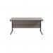 Jemini Rectangular Single Upright Cantilever Desk 1600x800x730mm Grey OakBlack KF810896 KF810896