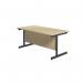 Jemini Rectangular Single Upright Cantilever Desk 1600x800x730mm Maple/Black KF810903 KF810902