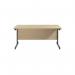 Jemini Rectangular Single Upright Cantilever Desk 1600x800x730mm MapleBlack KF810903 KF810902