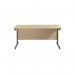 Jemini Rectangular Single Upright Cantilever Desk 1600x800x730mm MapleBlack KF810902 KF810902